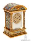 A fine French arched gilt brass cloisonné enamel carriage clock, circa 1880. 